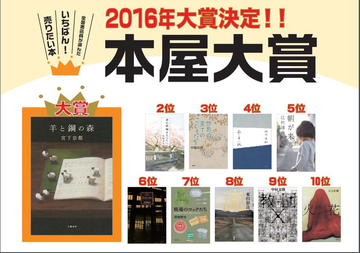 2016 年日本書店大獎,東山彰良、吳明益雙雙入榜!